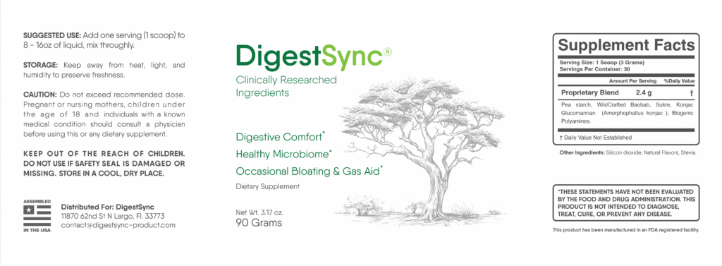 DigestSync Supplement Label