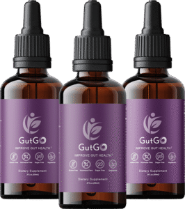 Gut Go supplement bottle with natural ingredients for digestive health support