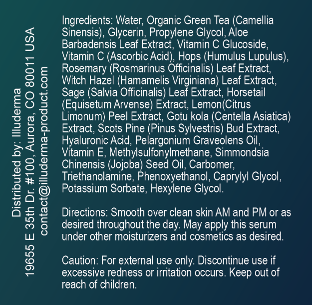 Illuderma Supplement Label