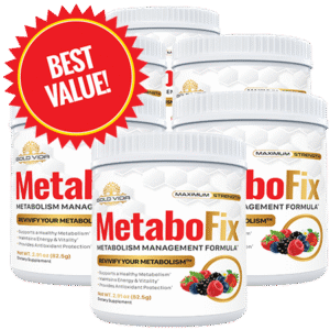 MetaboFix supplement bottle with natural ingredients and energy boost