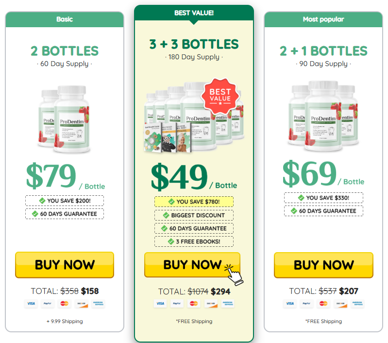 Prodentim Supplement Pricing